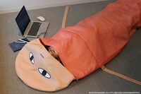 ジャスタウェイの寝袋の使用イメージ。