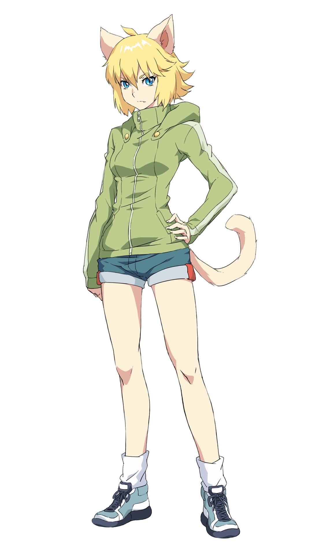 ミャウ（CV：礒部花凜）
獣召喚の力を持ち、動物とコミュニケーションをとることができる動物系召喚師。単純な頭脳の持ち主で、非常に手足が器用。優しい時は可愛い猫のよう、怒った時は獰猛なライオンのよう。