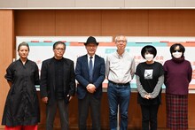 左から廣瀬綾、丸尾聡、植田益朗氏、大塚雅彦氏、岡本麻弥、由高れおん。