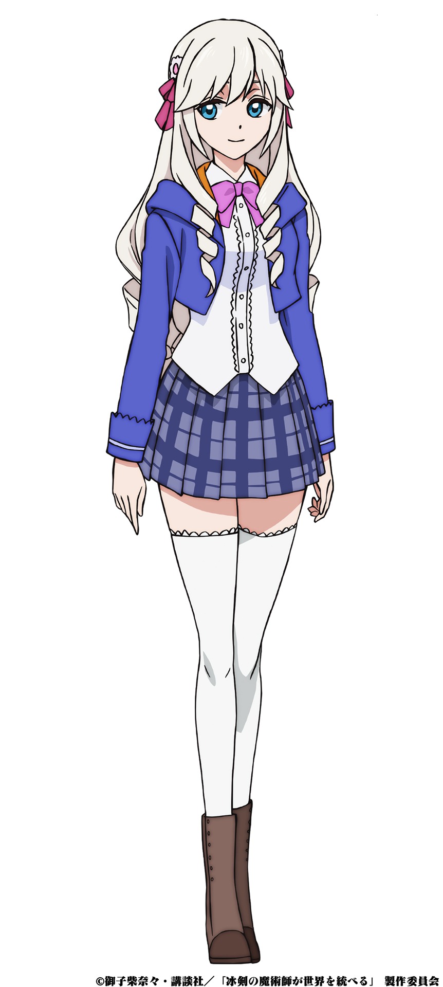 アリアーヌ＝オルグレン（CV：関根明良）。三大貴族の1つであるオルグレン家の令嬢で、ディオム魔術学院のトップに君臨する実力者。愛と平和がある世界を強く望んでおり、武闘派が幅をきかせていた学院を穏やかで上品な校風に作り替えた実績を持つ。アメリアとは幼い頃からの友人だが、何やら因縁がある様子。(c)御子柴奈々・講談社／「冰剣の魔術師が世界を統べる」 製作委員会