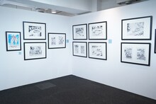 「しげの秀一原画展」の様子。