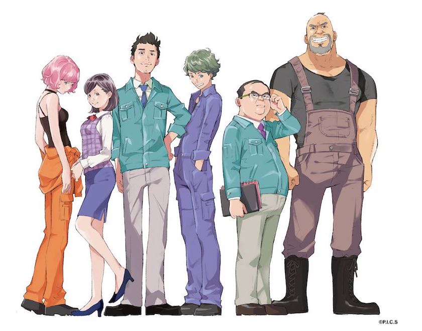 「ブルバスター」原作キャラの集合イラスト。 (c)P.I.C.S.・KADOKAWA刊／波止工業動画制作部