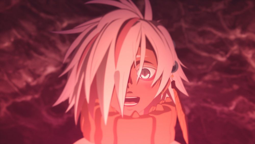 TVアニメ「TRIGUN STAMPEDE」より、ザジ・ザ・ビースト（CV：TARAKO）。謎めいた言動を繰り返す、正体不明の存在。惑星ノーマンズランドの原生生物・ワムズと心を通わせている。第三都市ジュライでナイヴズと行動をともにするが、その目的は不明。見た目は若いが、人間たちをはるか昔から観察し続けているという。
