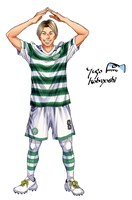 古橋亨梧選手のイラスト。