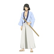 石川五ェ門(CV:浪川大輔)。約400年前に大怪盗を輩出した石川家の末裔。斬鉄剣を自在に操る居合の達人であり、剣の道を究めるためにひたすら修行の道を歩む誇り高き剣豪。(c)モンキー・パンチ 北条司/ルパン三世 VS キャッツ・アイ製作委員会