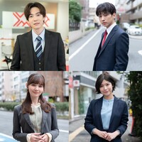 上段左から内藤秀一郎扮する平野恭介、佐藤友祐扮する皆木蒼、下段左からマーシュ彩扮する大村ユリカ、染野有来扮する小山みゆき。 (c)「あなたは私におとされたい」製作委員会・MBS