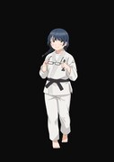 滝川早苗（CV：安齋由香里）の柔道衣ビジュアル。