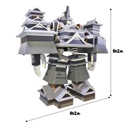 段ボールで作られた熊本城のオシロボットイメージ。