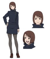 家入硝子のキャラクター設定画。