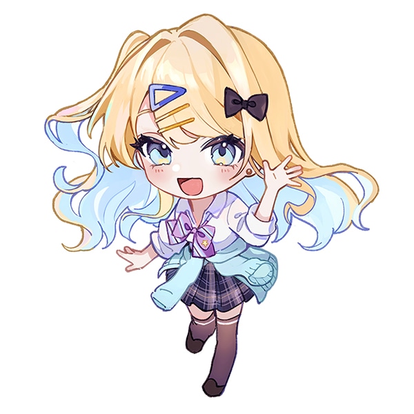 白河月愛のミニキャライラスト。