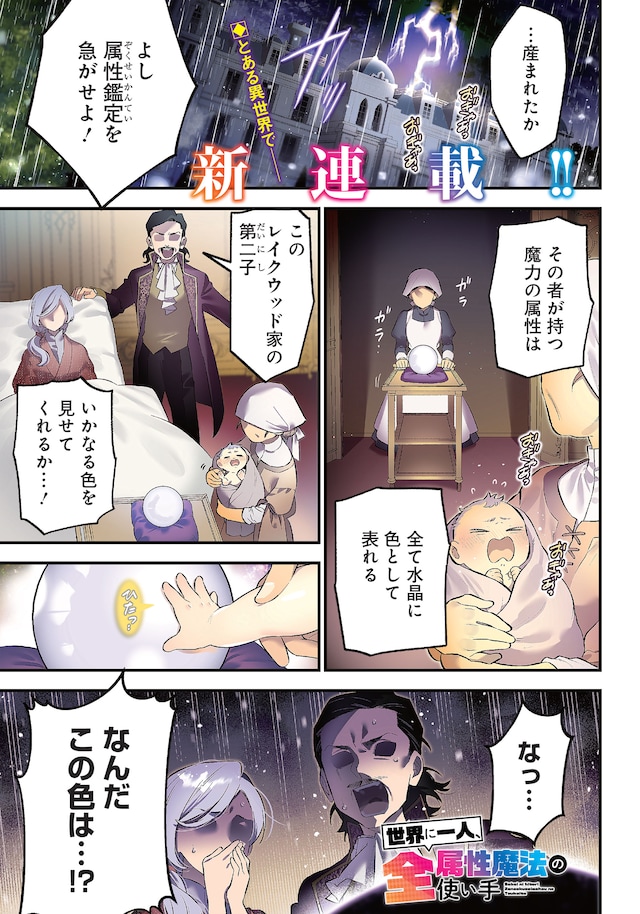 「世界に一人、全属性魔法の使い手」第1話より。