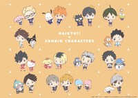 TVアニメ「ハイキュー!!」と「サンリオキャラクターズ」のコラボビジュアル。