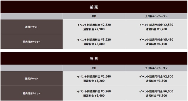 チケット販売スケジュール
