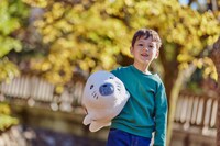 ゴマちゃんのぬいぐるみの使用イメージ。