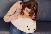 ゴマちゃんのぬいぐるみの使用イメージ。