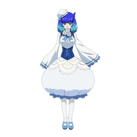 ルサールカ（CV：白砂沙帆）。神界に住まうかわいらしい水の女神。幼い容姿で物静かムコーダが作るご飯にも興味がある。 (c)江口連・オーバーラップ／MAPPA／とんでもスキル