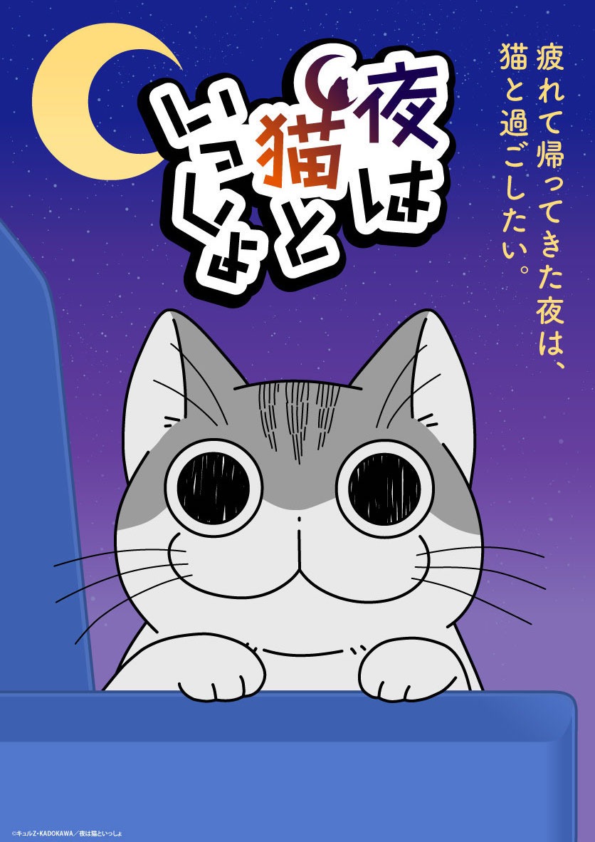 アニメ「夜は猫といっしょ」Season2のメインビジュアル。