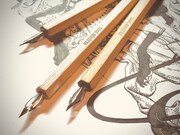 白浜鴎の“相棒”。両用木軸ペン軸SL2011、タチカワの日本字ペン。