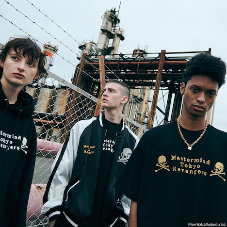 「Mastermind Tokyo Revengers」コラボアイテム着用イメージ。