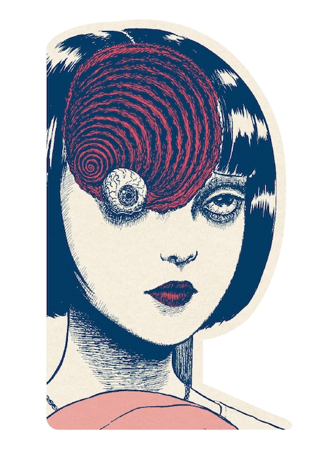 「伊藤潤二＆新生ホラーコミックスフェア」でもらえるしおりの1種。 (c)伊藤潤二／小学館