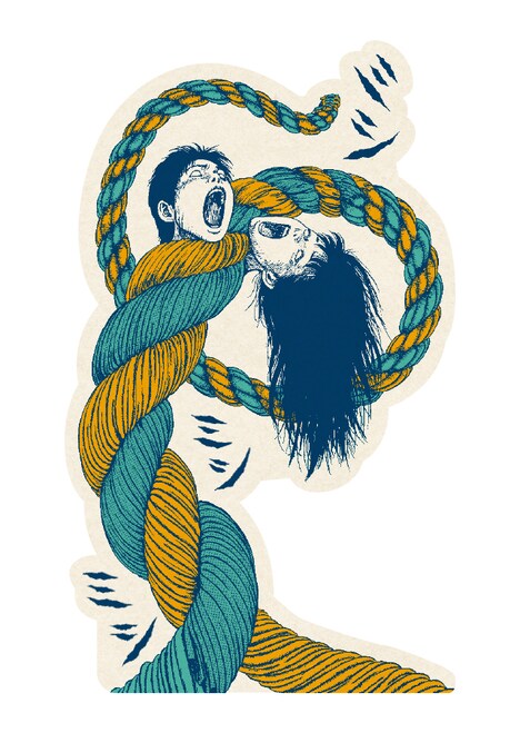 「伊藤潤二＆新生ホラーコミックスフェア」でもらえるしおりの1種。 (c)伊藤潤二／小学館