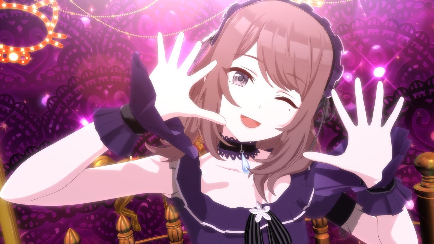 アニメ「ポールプリンセス!!」紫藤サナのポールダンスショームービーより。