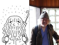 実写映画「ちひろさん」場面写真と原作の組み画像。