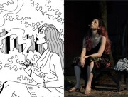 実写映画「ちひろさん」場面写真と原作の組み画像。