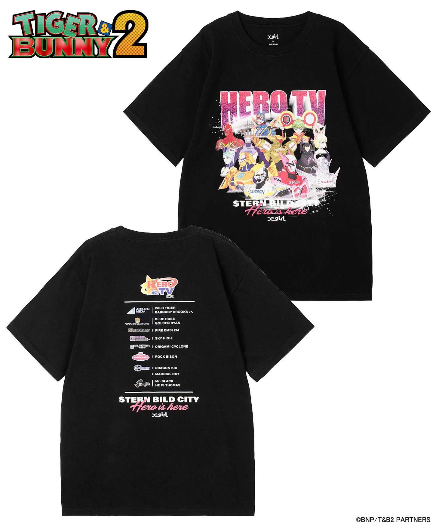 「X-girl × TIGER & BUNNY 2 HERO TV S/S TEE」