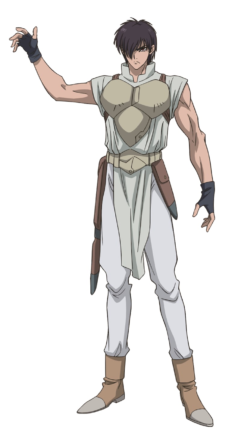 マカパイン・トーニ・シュトラウス（CV：福山潤）。特殊鋼で作られた妖斬糸を操る妖縛士。魔法防御を霧散させる罪人の剣ガリアンソードを使用する。狡猾な手段も是とする勝利至上主義者。  (c)萩原一至/集英社・BASTARD!! 製作委員会