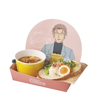 「沖矢昴のお裾分け ～チキンカレースープ＆ライ麦パンのオープンサンド～」