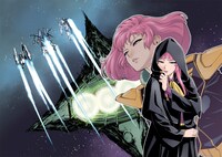 「機動戦士ガンダムヴァルプルギスEVE」第1話の扉イラスト。