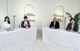 特番第1回より。左から森遥香、天津向、鵜之澤伸、氷川竜介。 (c) Bandai Namco Filmworks Inc.