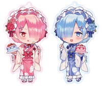 「ラム＆レム ペアアクリルキーホルダー」のデザイン。