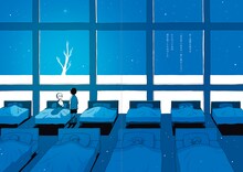 「坂月さかな作品集 プラネタリウム・ゴースト・トラベル」より。