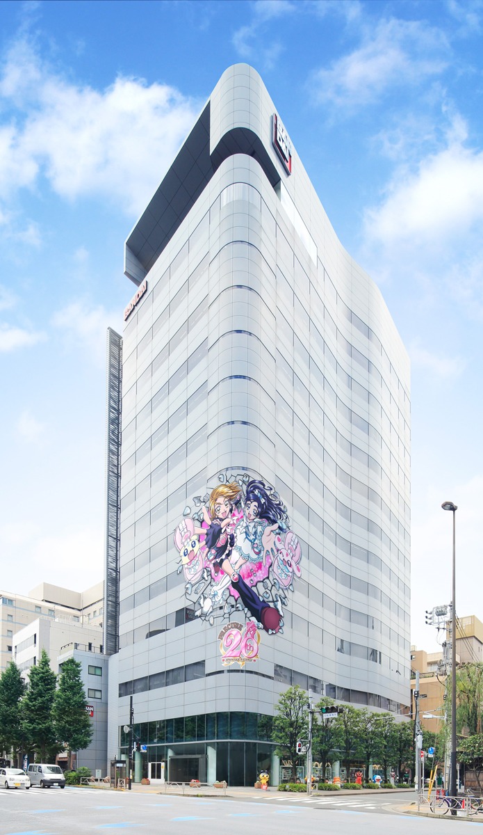 バンダイ本社ビルのビルタッピングのイメージ画像。