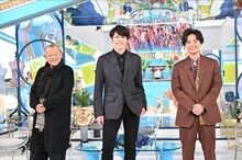 左から笑福亭鶴瓶、宮野真守、藤ヶ谷太輔。