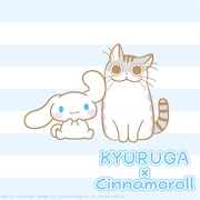「夜は猫といっしょ」とシナモロールのコラボペアビジュアル。