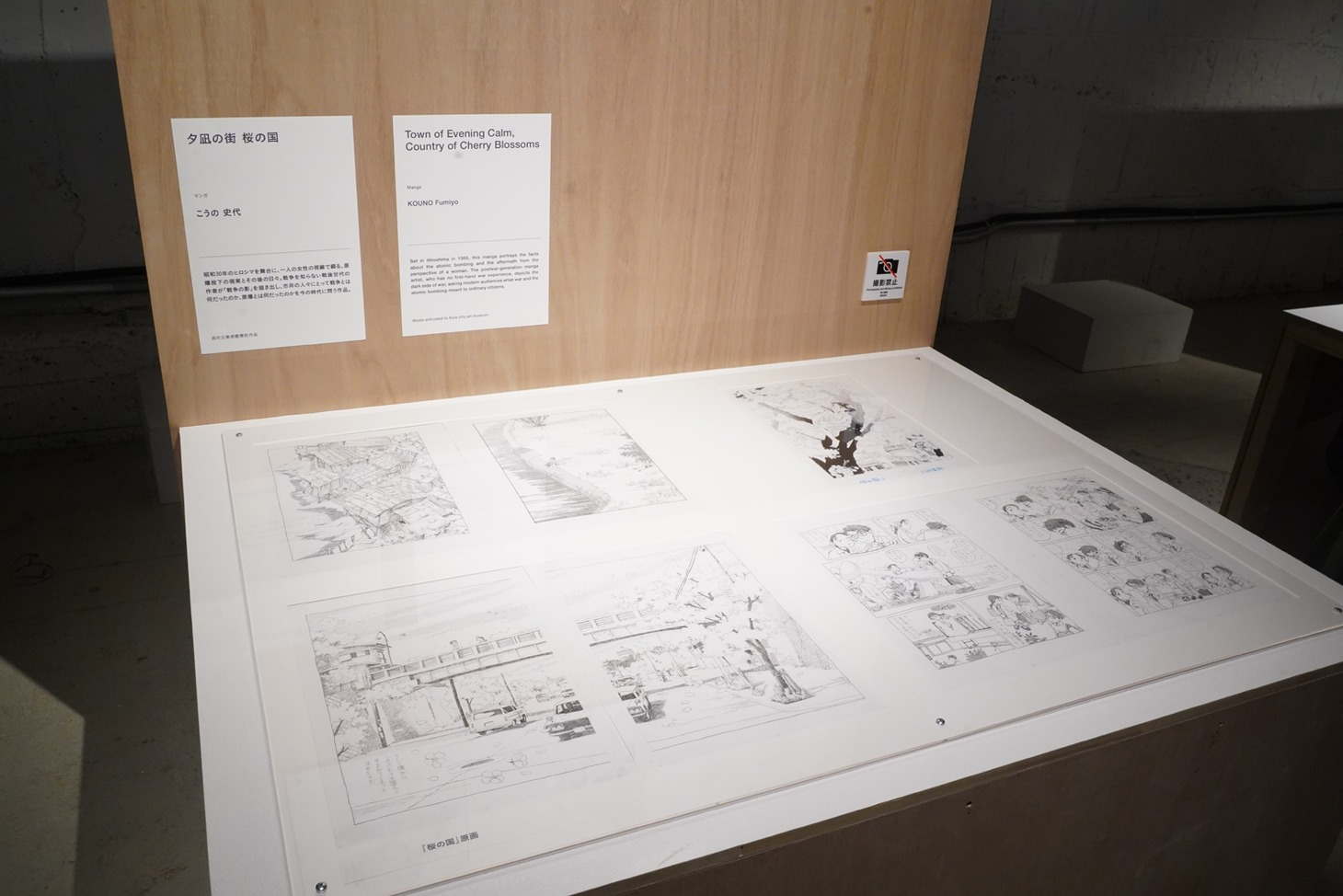 こうの史代「夕凪の街 桜の国」の展示。