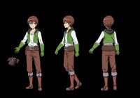 朝陽のキャラクタービジュアル。 (c)2023 このえ・田口ケンジ/小学館/「異世界 ワンターンキル姉さん」製作委員会