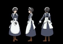 クオンのキャラクタービジュアル。 (c)2023 このえ・田口ケンジ/小学館/「異世界 ワンターンキル姉さん」製作委員会