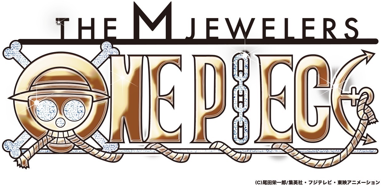 「ONE PIECE」とThe M Jewelersのコラボロゴ。