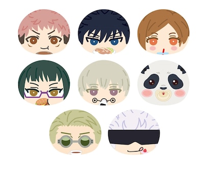 「呪術廻戦」のキャラクターをモチーフとした「おまんじゅうにぎにぎマスコット2」。