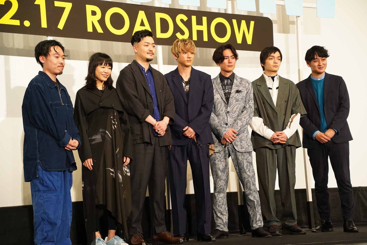 左から石若駿、上原ひろみ、馬場智章、山田裕貴、間宮祥太朗、岡山天音、立川譲。