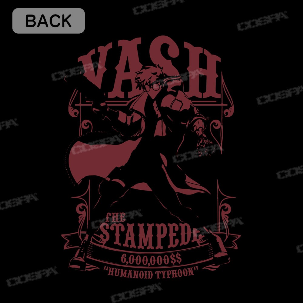 「ヴァッシュ・ザ・スタンピード 薄手ドライパーカー」の背面プリント。