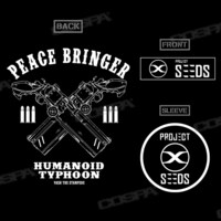 「ピースブリンガー ファティーグジャケット（BLACK）」のプリント。