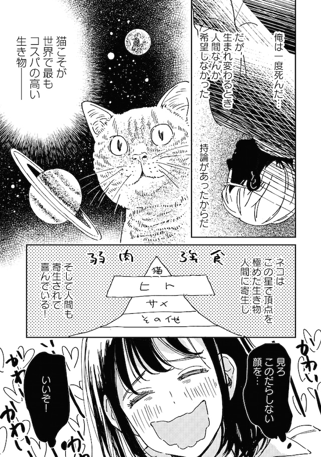 「転生したら異世界なんて行かずにあの子の部屋で猫になりたい」より。