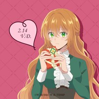 アニメ「彼女が公爵邸に行った理由」の主人公・レリアナが描かれた、バレンタインデー記念のイラスト。 (c)Whale・Milcha 2017/D&C WEBTOON Biz/「彼女が公爵邸に行った理由」製作委員会