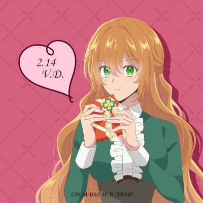 アニメ「彼女が公爵邸に行った理由」の主人公・レリアナが描かれた、バレンタインデー記念のイラスト。 (c)Whale・Milcha 2017/D&C WEBTOON Biz/「彼女が公爵邸に行った理由」製作委員会