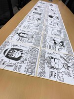 長田悠幸と町田一八の直筆色紙のイメージ。